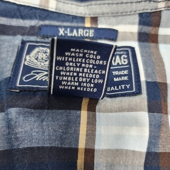 American Rag‎ Snap Button Down Plaid Multi Color Long Sleeve Shirt Size XL - Picture 12 of 15